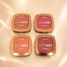 Blush Facial em Pó Compacto Soft Mist Dia a Dia Mahav com Espelho 5g - Beleza e Maquiagem