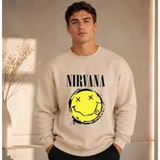 moletom masculino nirvana banda de rock masculino algodao sem capus nao desbota postagem rapida moletom nivarna algodao
