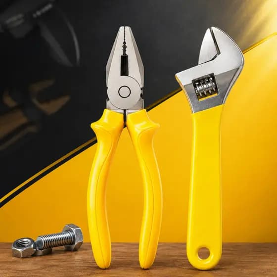 Kit Ferramentas Alicate Universal 7,5 Pol Chave Inglesa Ajustável 8 Pol Profissional Resistente