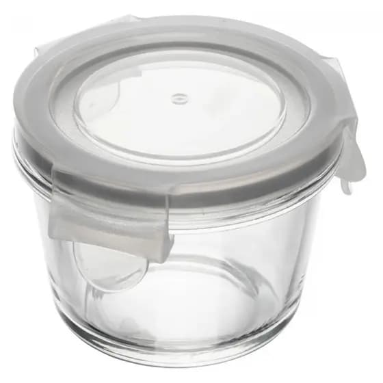 Pote Hermético Pequeno Redondo de Vidro Lyor 130ml com Tampa