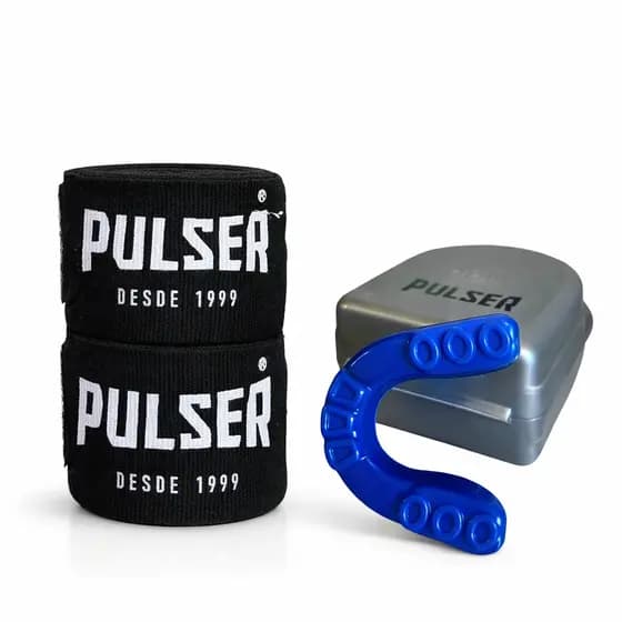Kit Bucal Pulser + Bandagem 5 Metros Proteção para Boxe, Muay Thai