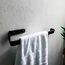 Porta Toalha De Rosto Preto Para Banheiro