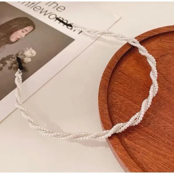 Tiara Arquinho De Pérolas Para Cabelo / Acessórios femininos de cabelo