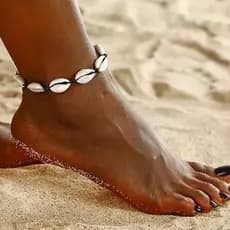 Tornozeleira Buzios Ajustável Naturais Pulseira Concha A2509