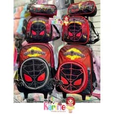 KIT INFANTIL 3 PEÇAS MOCHILA DE RODINHAS + LANCHEIRA + ESTOJO YEPP SPIDER/ MOCHILA PARA MENINO / MOCHILA HOMEM ARANHA