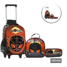 KIT Mochila 3D escolar de Rodas Infantil 3 Peças