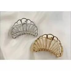 Prendedor De Cabelo Piranha Presilha Concha Metal 15 Unidades