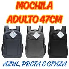 Mochila Lisa Preta Escolar Faculdade Trabalho Reforçada