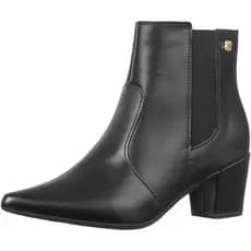 Bota Feminina GiGiL Bico Fino Cano Curto Saltinho Salto Baixo Médio Elástico Moda Atual Confortável