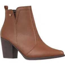 Bota Salto Alto Feminina Western Texana Cano Curto Bico Fino Detalhe Lateral