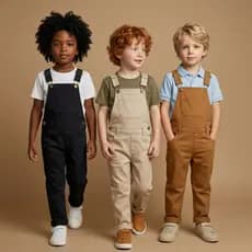 Jardineira Longa Macacão Infantil Menino Bebê Sarja de Calça Reforçada Tam 01 ao 08 Envio Imediato