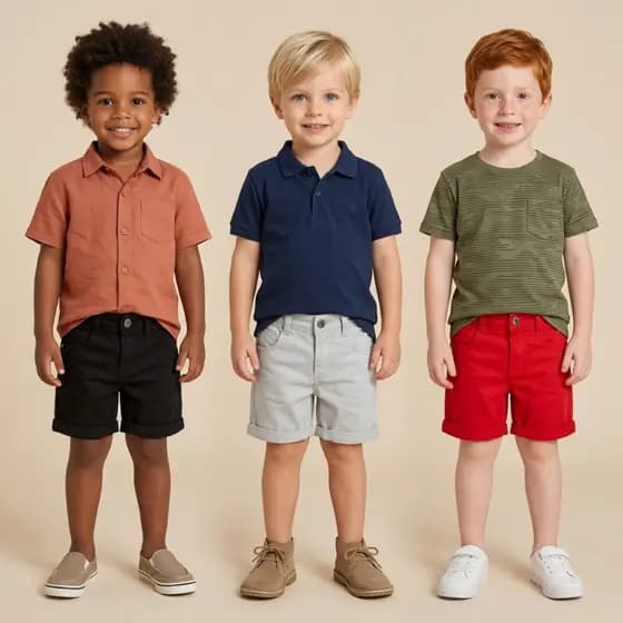Bermuda Mauricinho Infantil Menino Ajuste na Cintura Veste 1 ao 16 Verão Masculina Férias Casual
