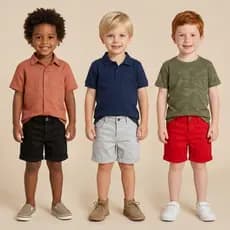 Bermuda Mauricinho Infantil Menino Ajuste na Cintura Veste 1 ao 16 Verão Masculina Férias Casual