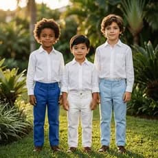 Calça Linho com Elastano Menino Estica Não Esquenta Social Infantil Festa Dia a Dia 01 ao 08 kids