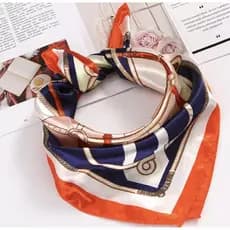 Lenço Feminino Estampado Acetinado Cabelo Bolsa Pescoç 50x50