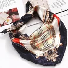 Lenço Feminino Estampado Acetinado Cabelo Bolsa Pescoç 50cmx50cm