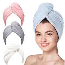 Toalha Touca Secar Cabelo Microfibra Anti Frizz Pós Banho