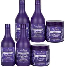 Kit Capilar Matizador Platinum  3 itens Shampoo + Mascara + Condicionador  Maycrene Cosméticos