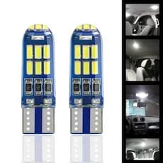 T10 15 Leds gel Lâmpada Led Branco Premium 12v 6000K W5W SMD silicone siliconada Aplicação Farolete Meia Luz Placa Teto