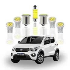 Kit Lâmpada interna led Fiat Mobi ( Farolete Placa Teto Ré )externo  pingo T10 Torpedo 1 polo 1156 41mm meia luz
