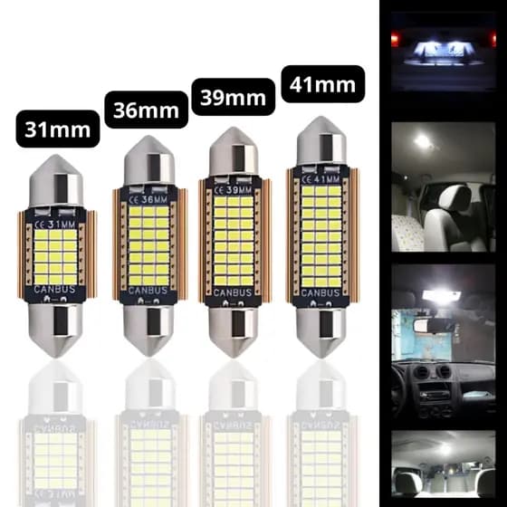 Lâmpada led torpedo Canbus 31mm 36mm 39mm 41mm Não acusa no painel Canceller Alto Brilho e Qualidade Luz Interna Festoon