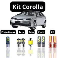 KIT Lâmpada Led (Teto Porta Malas Ré Placa) Toyota Corolla 2008 2009 2010 2011 2012 2013 2014 2015 2016 2017 2018 2019