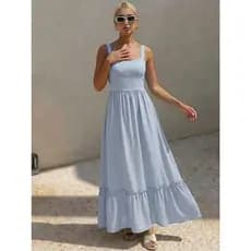 REF:AS1500-Vestido longo feminino, suspensórios elásticos, novo vestido de verão