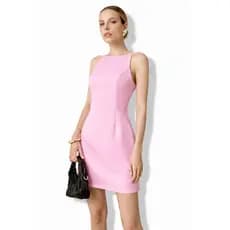 REF: AS1865 - Vestido curto feminino sem mangas com alças finas e zíper nas costas