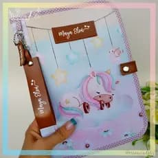 Capa Caderneta Vacinas e Porta Documentos Luxo Unicórnio Candy