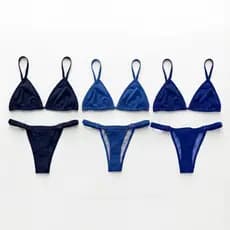 Kit 3 Unidade Biquíni Fita Forrado Calcinha Com Regulagem Marquinha Cortininha Sem Bojo Praia Envio Imediato