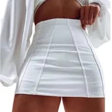 Short Saia Bengaline Cintura Alta Moda Verão