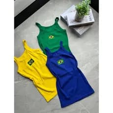 Regata feminina blusinha Brasil Caneladinha - copa do mundo