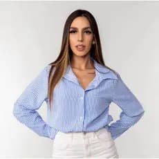 CAMISA SOCIAL COM MANGA LONGA LISTRADA