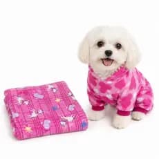 Roupa pet Kit  em Fleece | Macacão + Manta para Cães de Pequeno e Médio porte