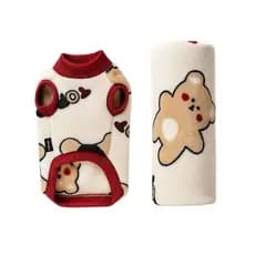 Kit Roupa + manta para Pet cachorro ou Gato Fleece