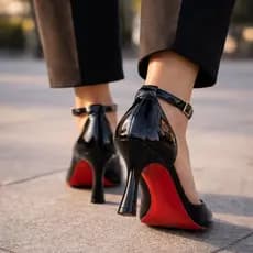 Scarpin Madame Maravilha Salto 8,5cm Verniz Salto Baixo Sola Vermelha Luxo Formal Gospel Evangelico