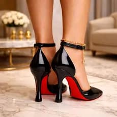 Scarpin Madame Salto Baixo 7cm Verniz Charmoso Formal Elegante Gospel Evangelico + Tornozeleira