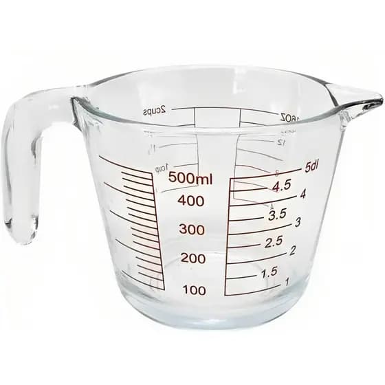 Jarra medidora em vidro resistente com alça 500 ml receitas