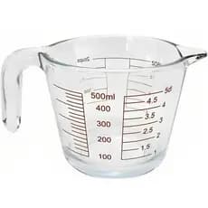 Jarra medidora em vidro resistente com alça 500 ml receitas