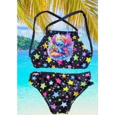 Biquini e Bolsa Infantil de menina praia personagens stish