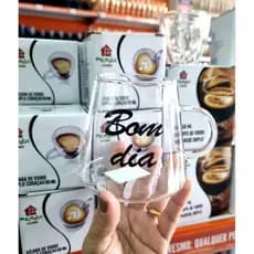 Para Presentear XIcara  de Vidro 350 ml  Caneca Chá ou Café Linda Grande Presente Cozinha