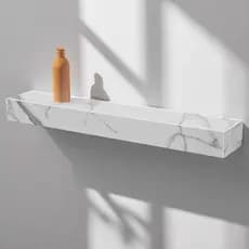 Prateleira Em Porcelanato Carrara Cristal Resistente Sala Banheiro Cozinha 60x10x06