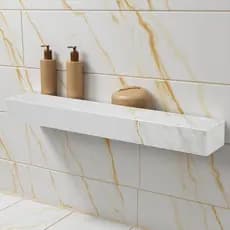 Prateleira Em Porcelanato Calacata Premium Resistente Sala Banheiro Cozinha 60x10x06