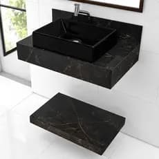 Kit Completo Bancada Cuba Sobreposta Banheiro Gran Liverpool Lux em Porcelanato
