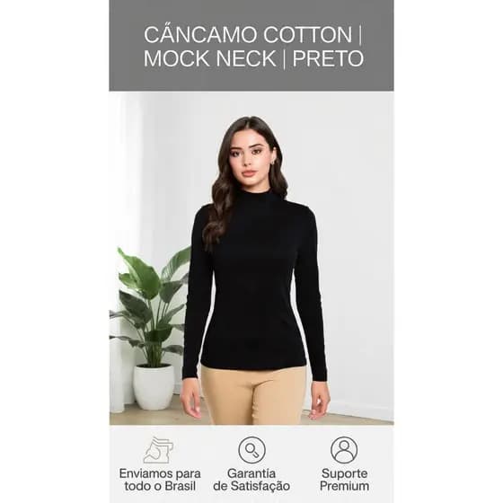 Blusa Feminina Manga Cumprida Segunda Pele