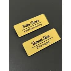 Broche alfinete POP acrílico dourado Personalizado com nome + Profissão