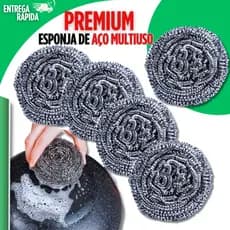 Esponja De Aço Inox Lava Louça Não Enferruja Limpeza Pesada Bucha Palha de Aço Panela Cozinha