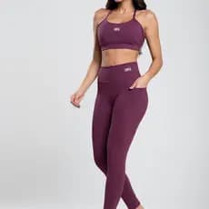 Conjunto Feminino Fitness Poliamida Com Bolso Lateral Calça e Top Malbec