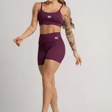 Conjunto Feminino Fitness Básico Poliamida Short e Top Malbec