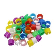 anilhas 6mm para pintinhainhos e pássaros em várias cores pct com 100 und.